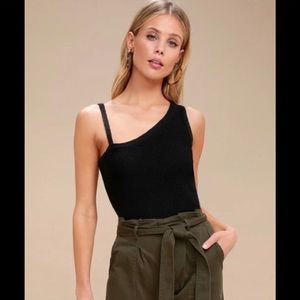 New Esmeralda One-Shoulder Cropped Knit Sweater